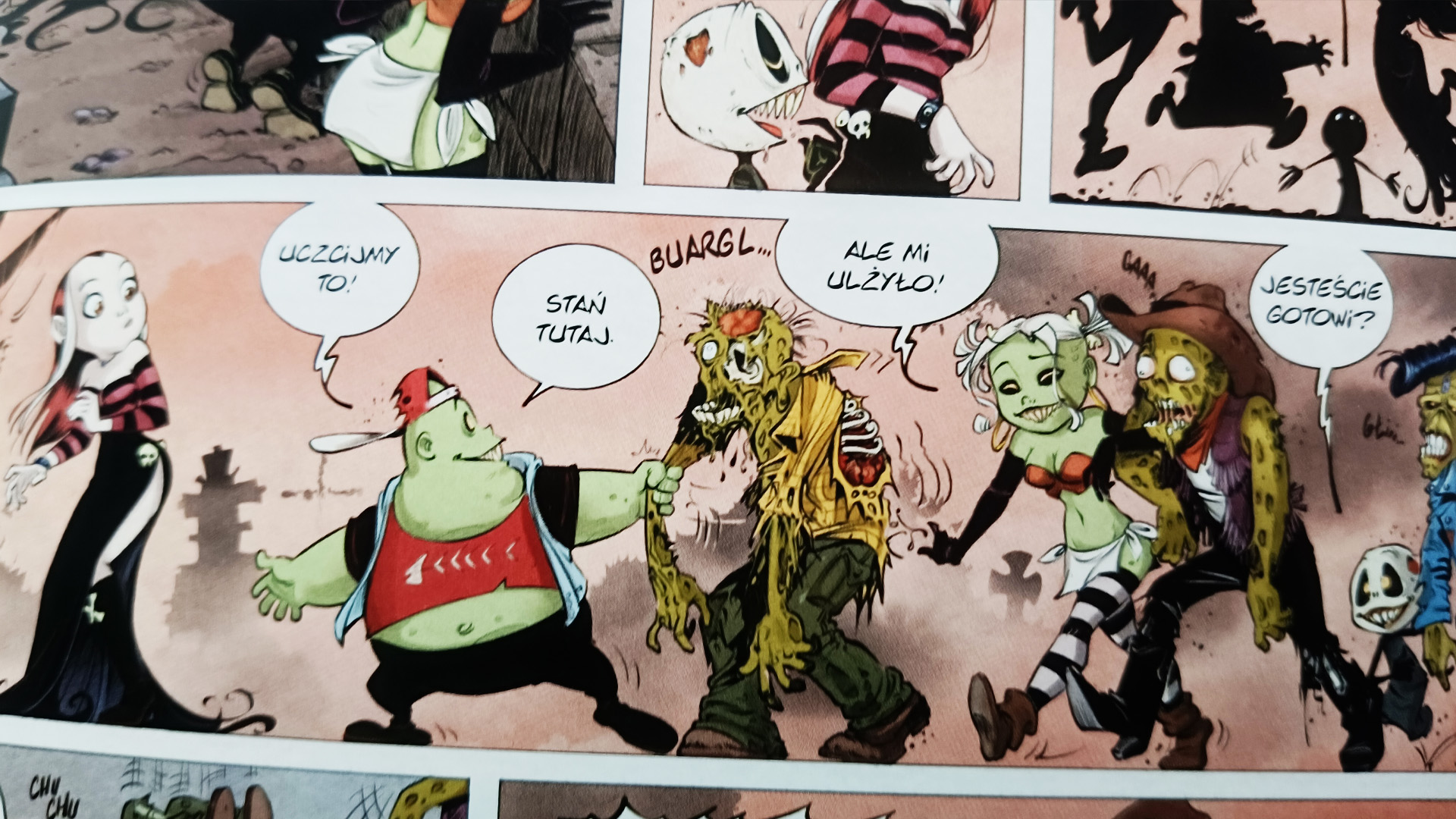 Przykładowa strona komiksu Zombiaczek Bez serca