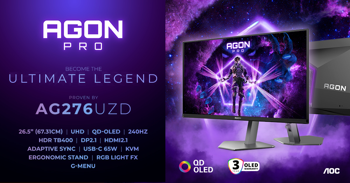 Masz nowego RTX 5090 czy 5080 będziesz chciał ten monitor – AOC prezentuje AGON PRO AG276UZD