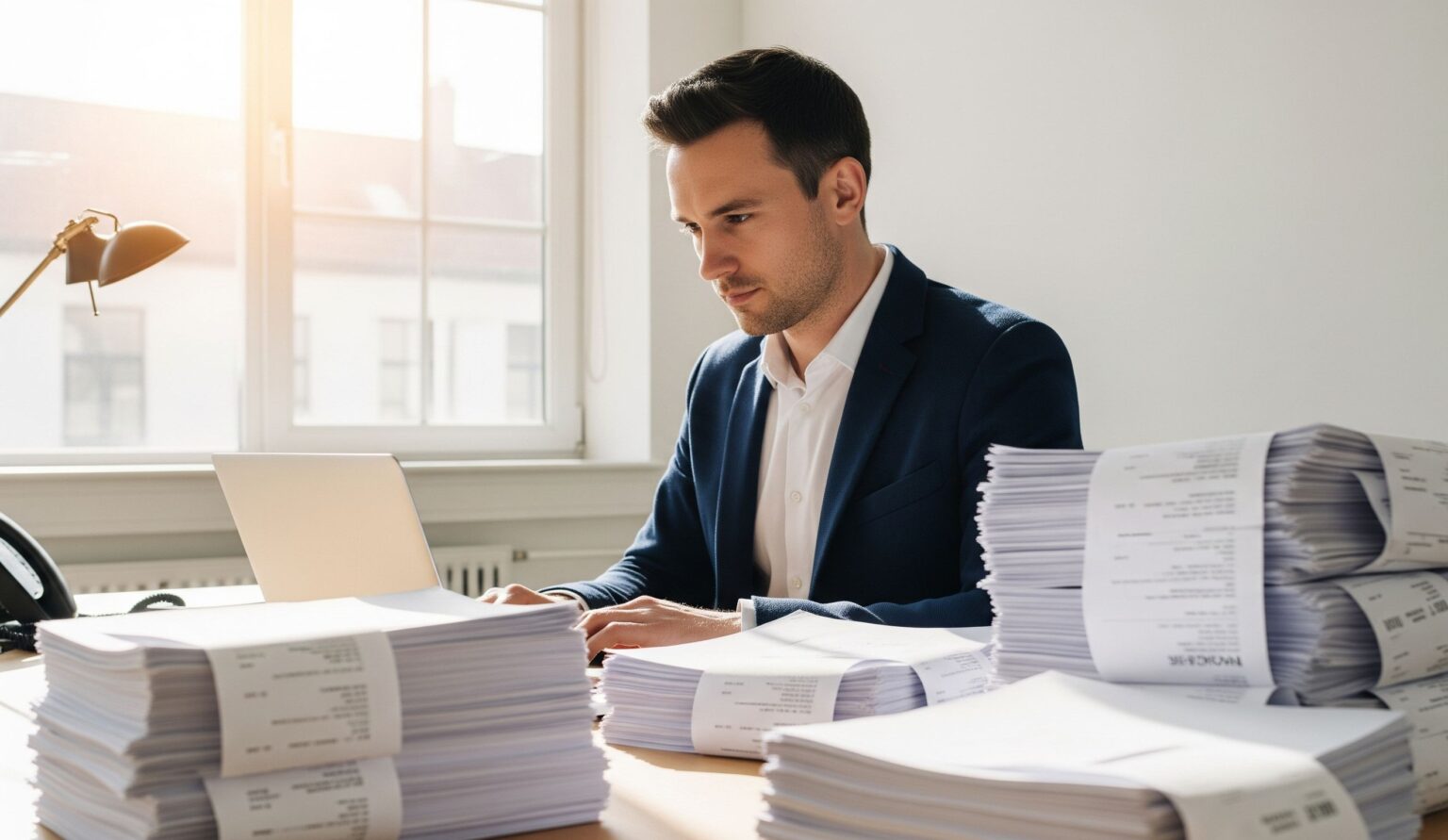 mężczyzna pracujący przy biurku faktury grafika stworzona przez AI