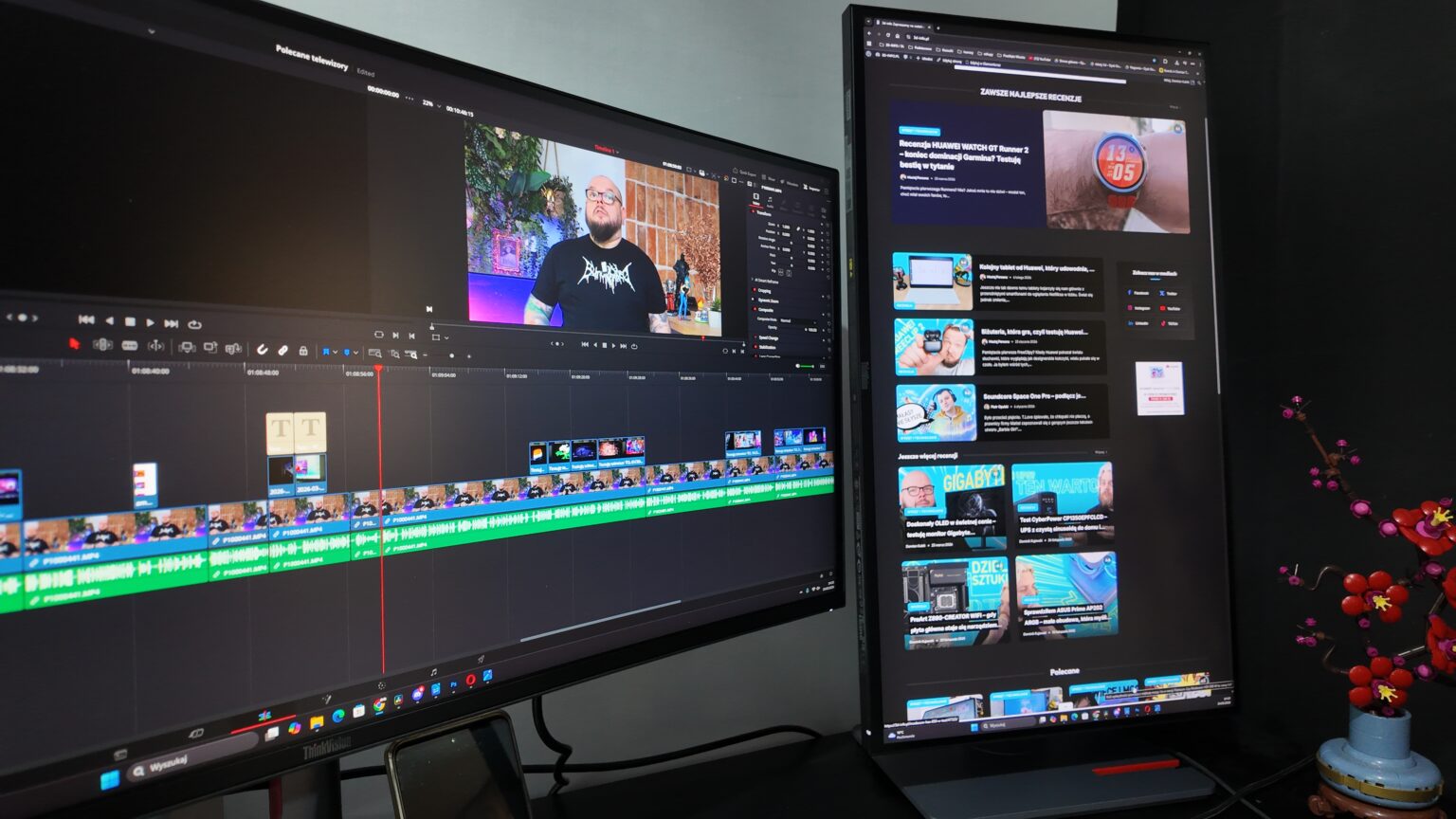 Monitory Lenovo ThinkVision nowej generacji. 120 Hz i 140 W, które zmieniają zasady gry Monitor Lenovo ThinkVision P27QD-40 ustawiony w trybie pivot